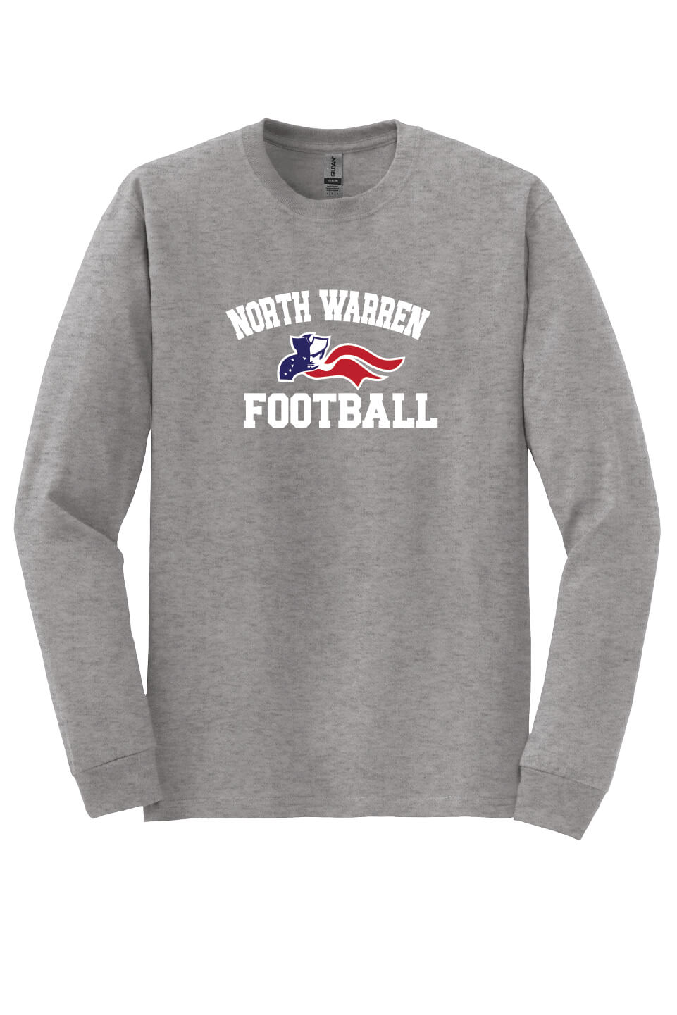 North Warren Patriots Football Long Sleeve T-Shirt gray