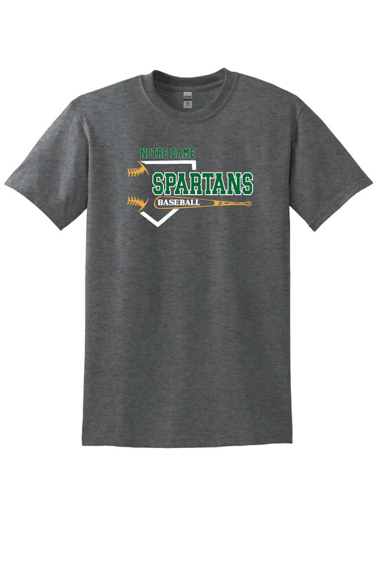 Notre Dame Baseball Short Sleeve T-Shirt (Youth) gray, front