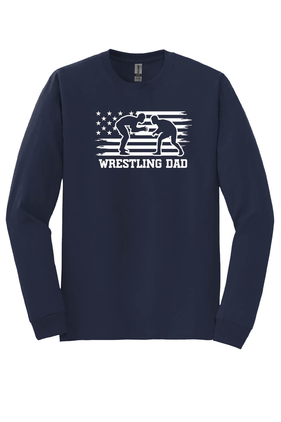 Wrestling Dad Long Sleeve T-Shirt navy