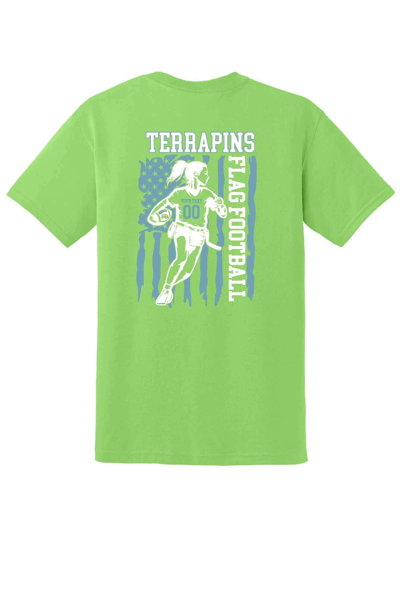 Girls Football Flag Back T-shirt (Youth)