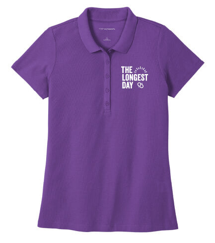 The Longest Day Short Sleeve Performance Polo Womens purple