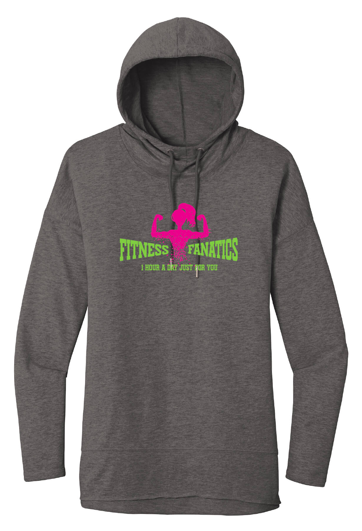 French Terry Hoodie (Womens) gray with pink