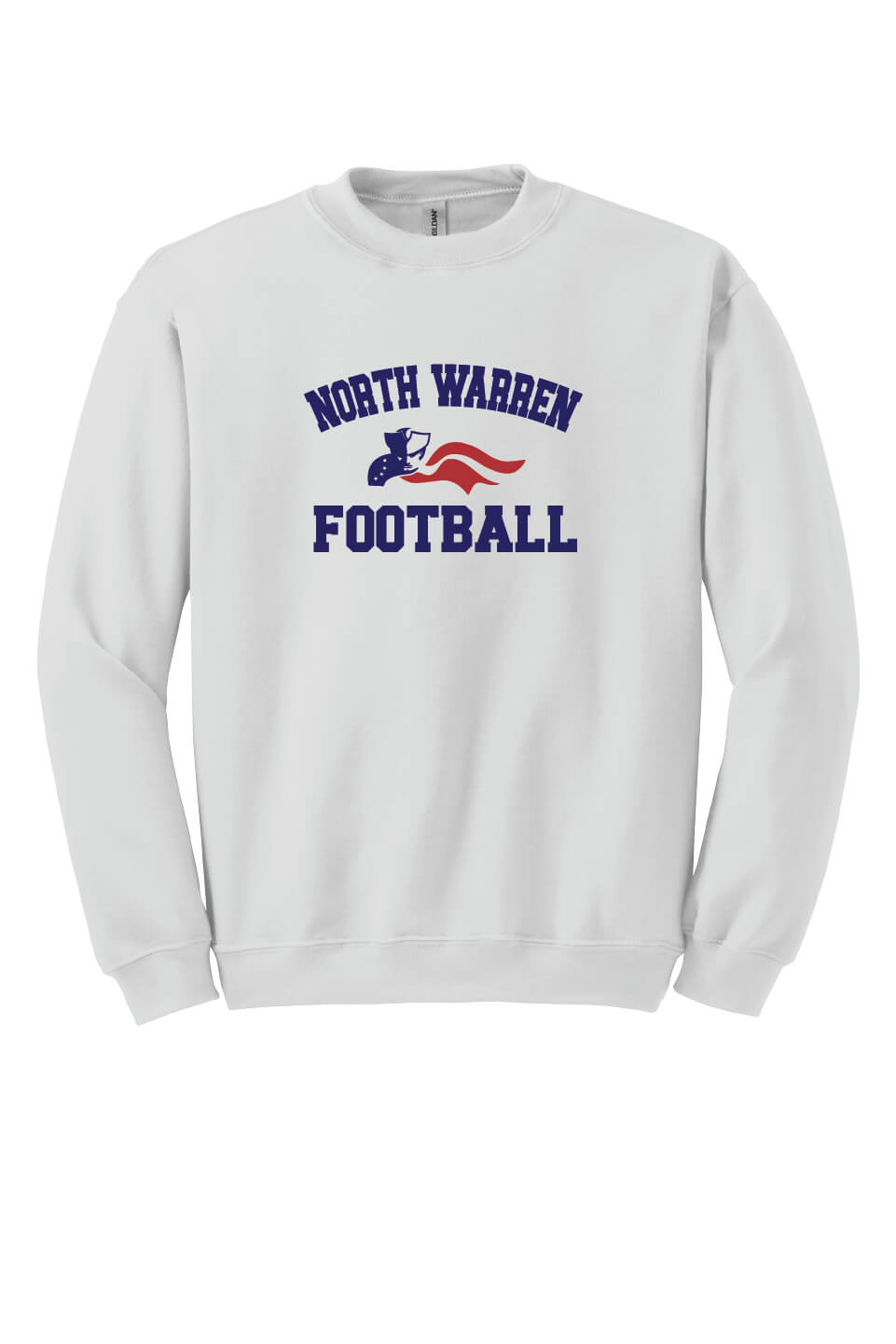 North Warren Patriots Football Crewneck Sweatshirt white