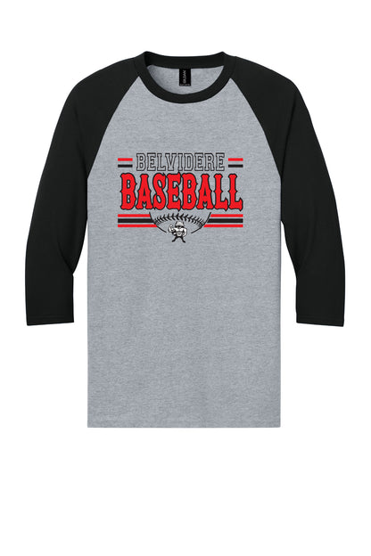 Belvidere Baseball Heavy Cotton™ 3/4-Sleeve Raglan T-Shirt