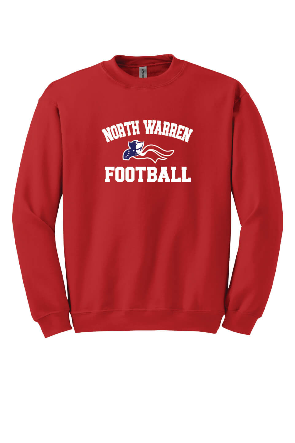 North Warren Patriots Football Crewneck Sweatshirt red