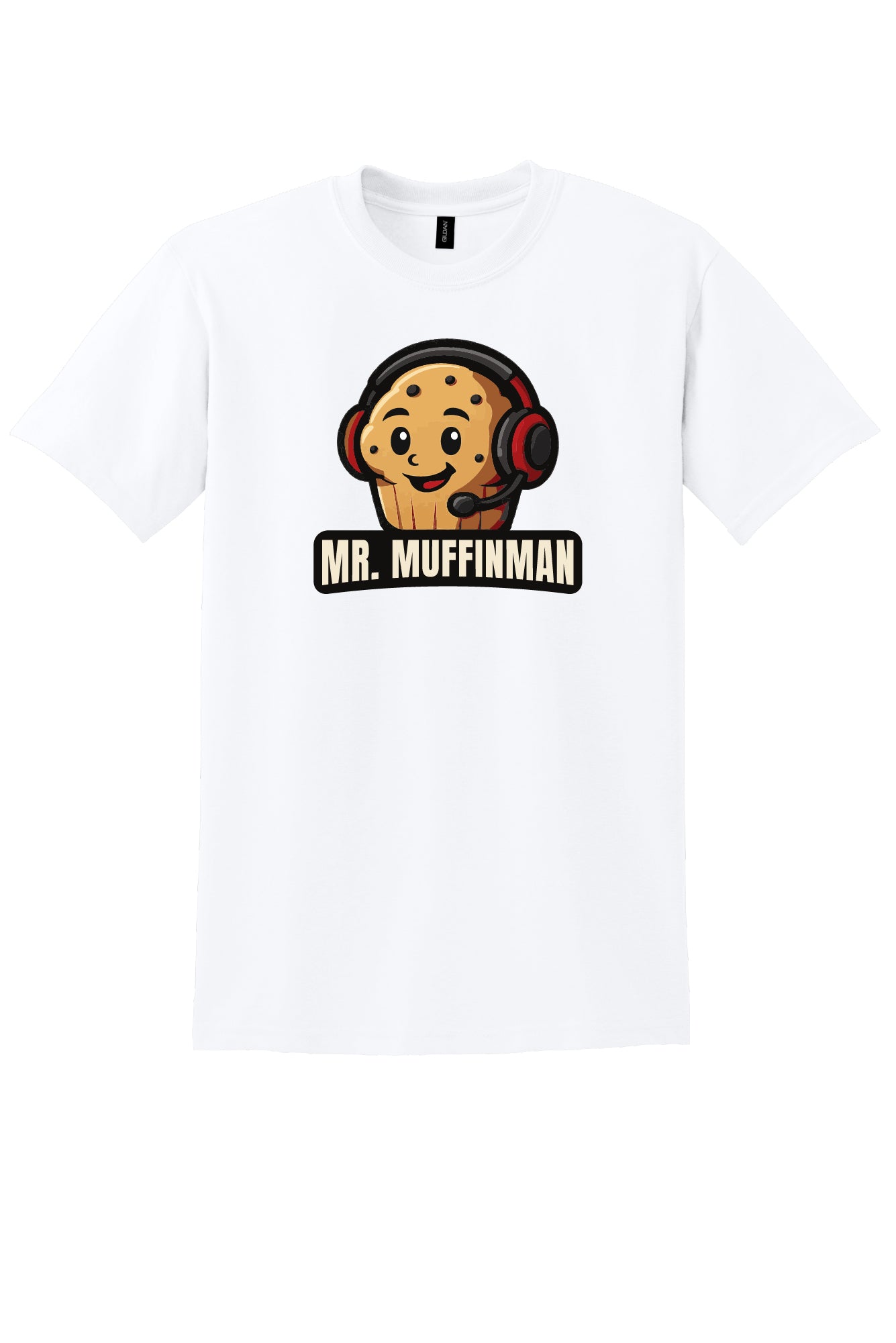 Muffin Man Red Headphones Short Sleeve T-shirt