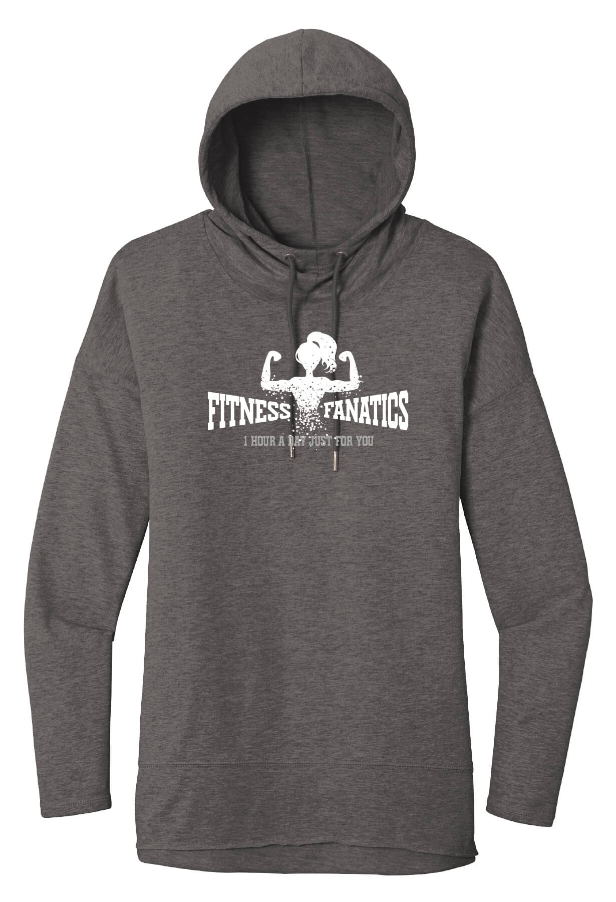 French Terry Hoodie (Womens) gray with white
