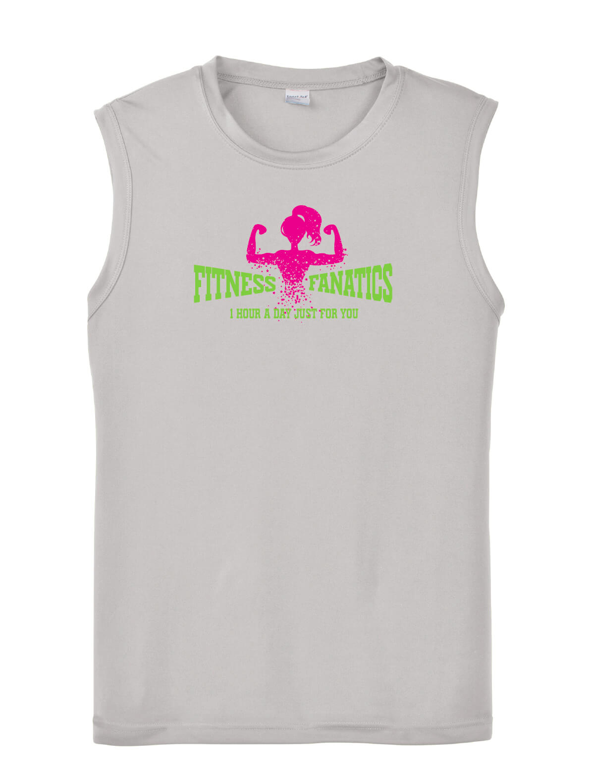 Mens Competitor Tank gray with pink