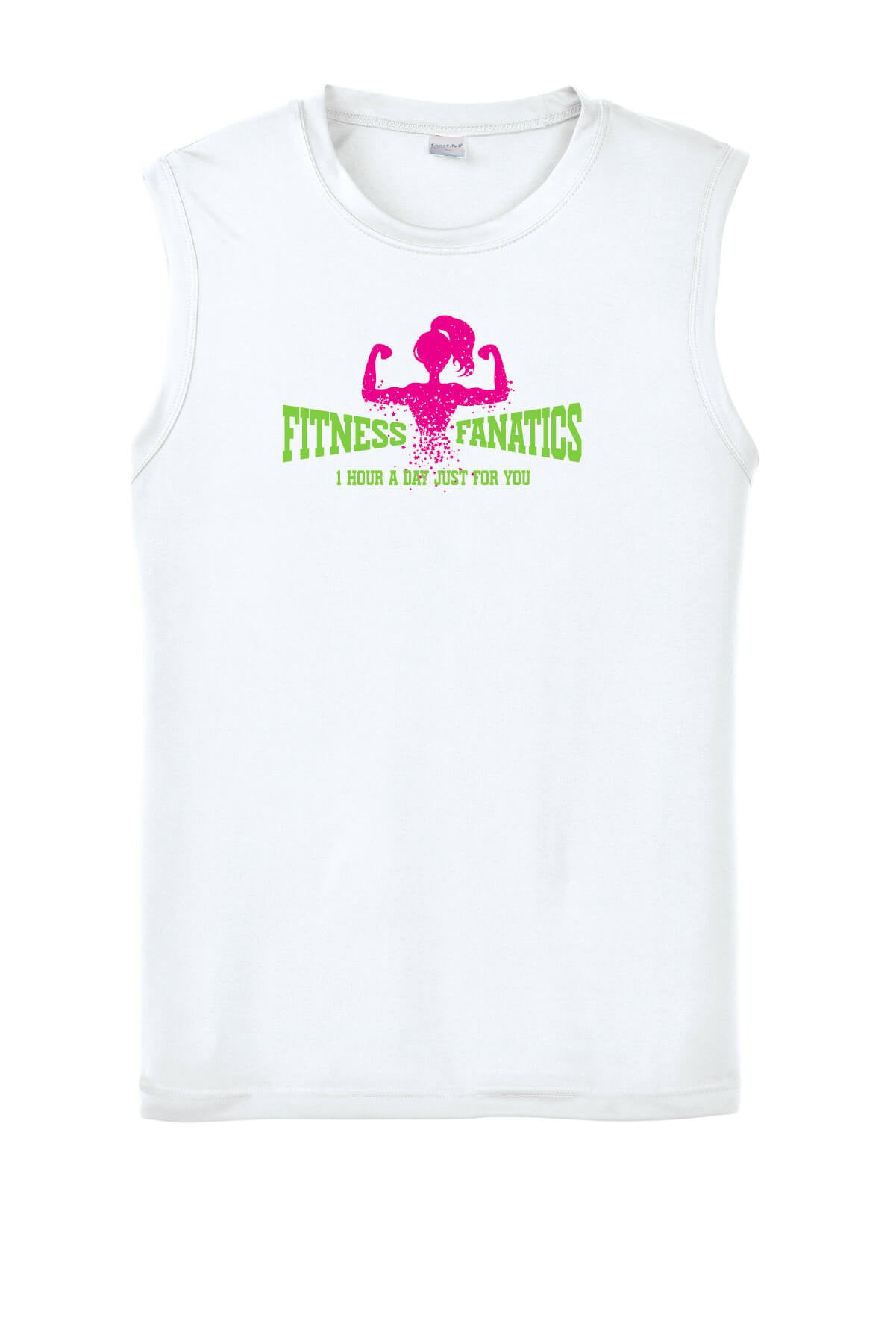 Mens Competitor Tank white with pink
