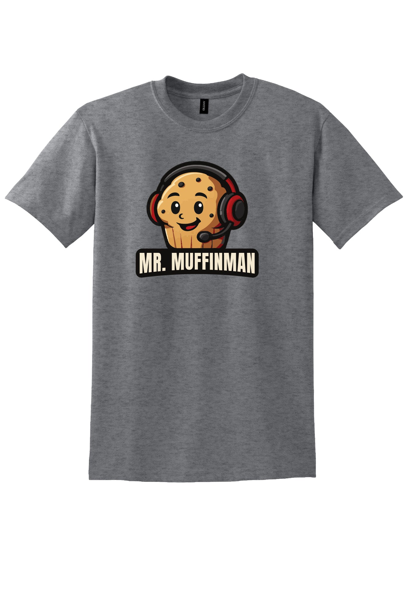 Muffin Man Red Headphones Short Sleeve T-shirt