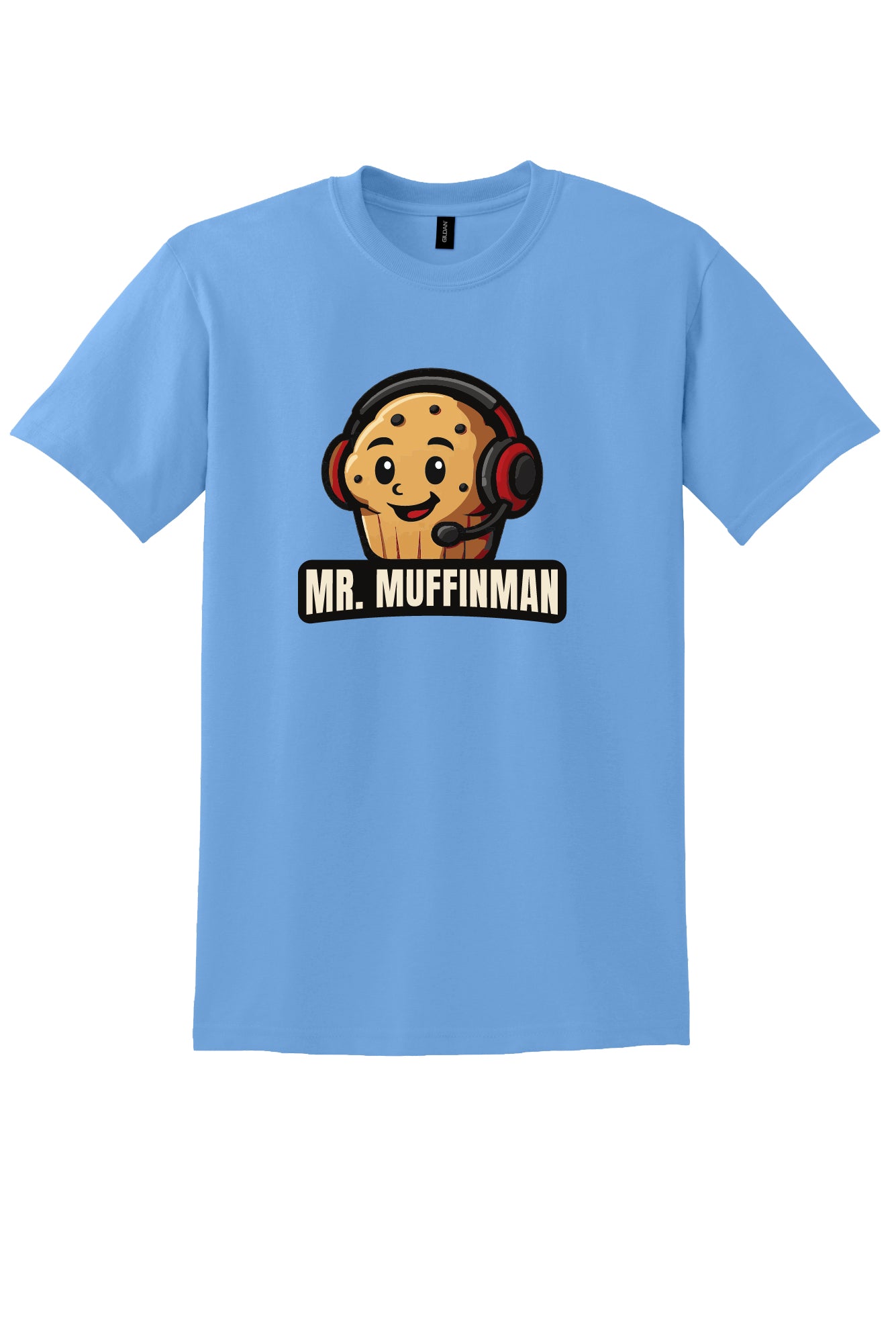 Muffin Man Red Headphones Short Sleeve T-shirt