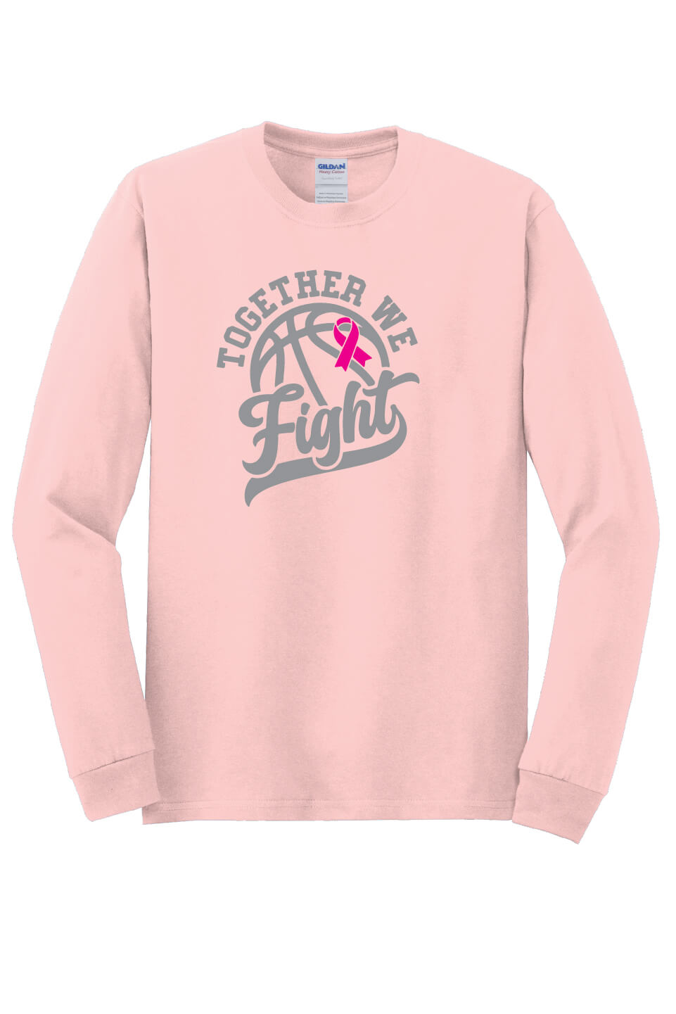 Pink Breast Cancer Fundraising Long Sleeve T-Shirt, front