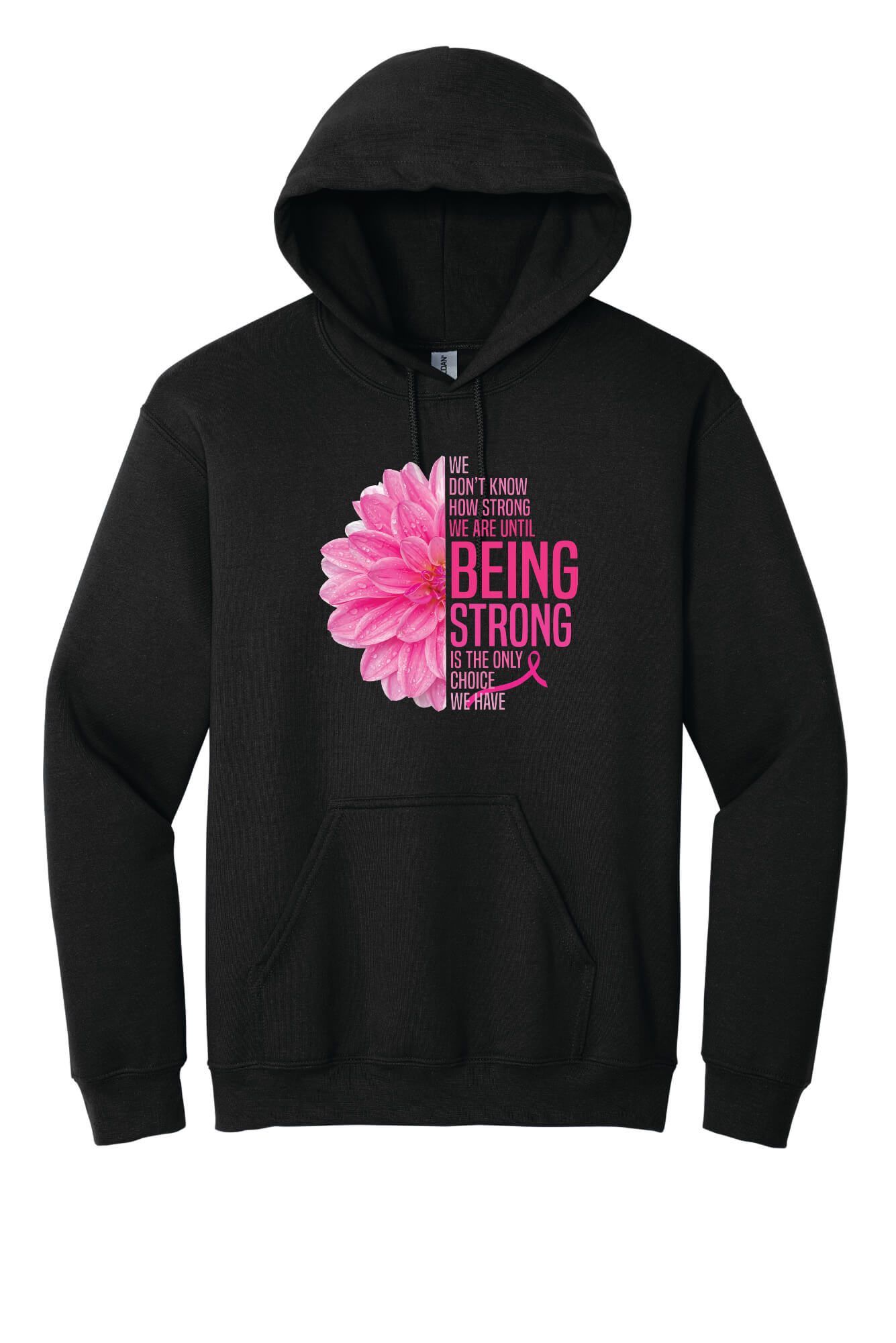 Flower Quote Hoodie black