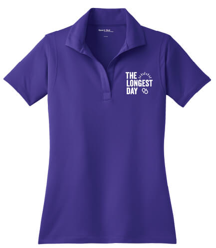 The Longest Day Short Sleeve Sport-Wick Polo Womens purple