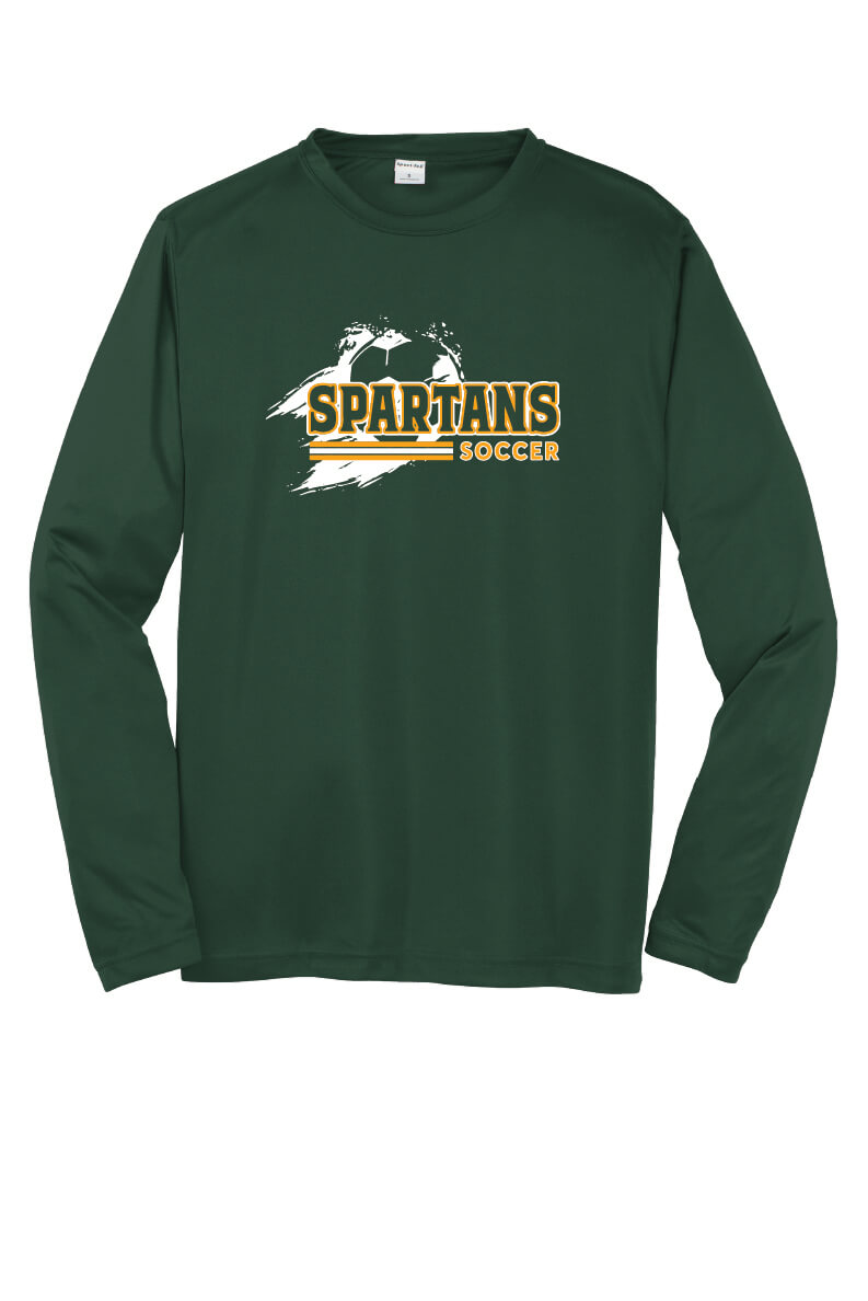 Spartans Sport Tek Competitor Long Sleeve Shirt green
