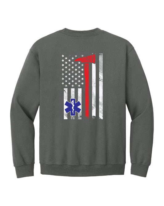 Adult KTFR~FLAG BACK~Crewneck Sweatshirt