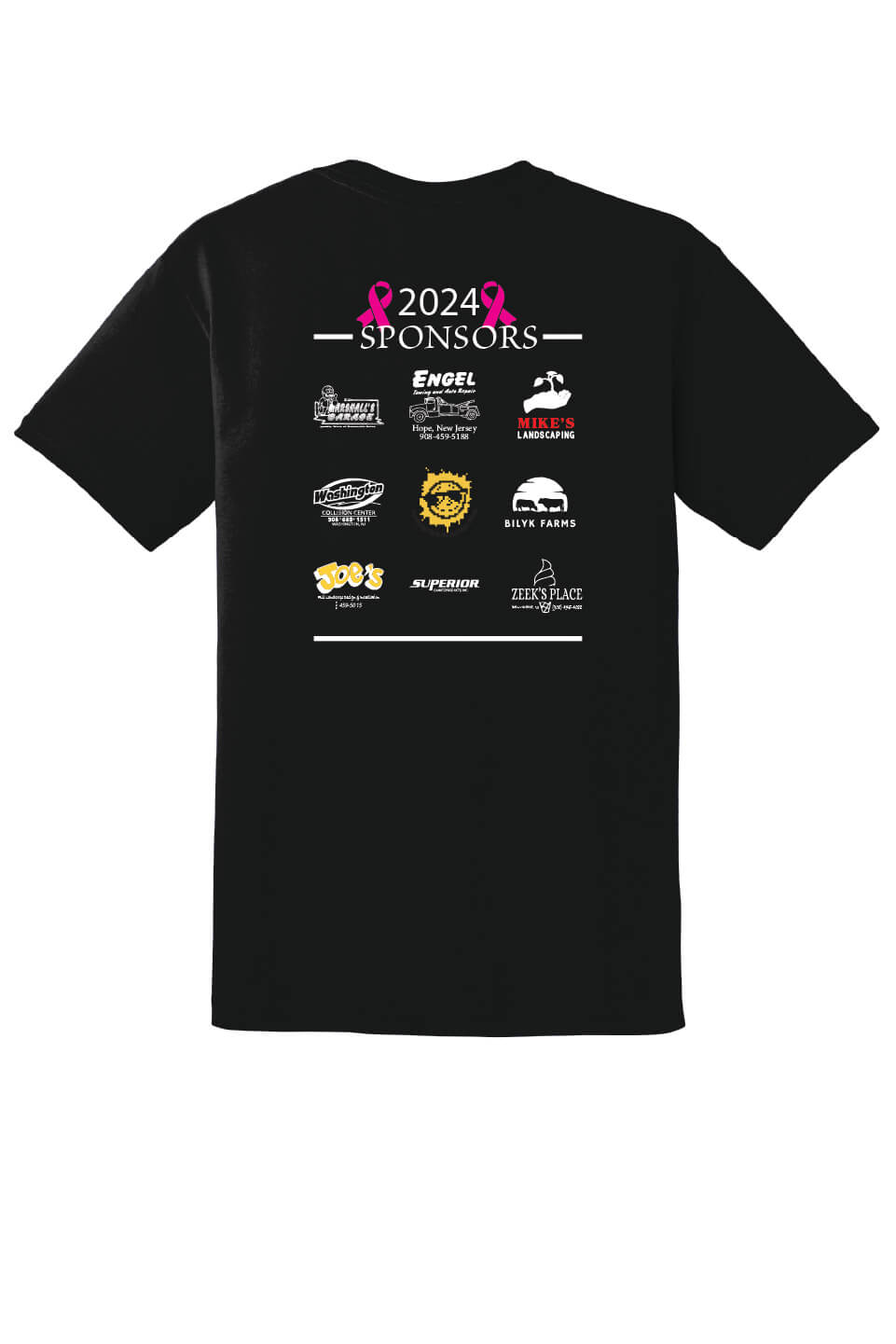 Black Breast Cancer Fundraising T-shirt, back