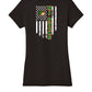 Flag Back Ladies V-Neck Short Sleeve T-Shirt