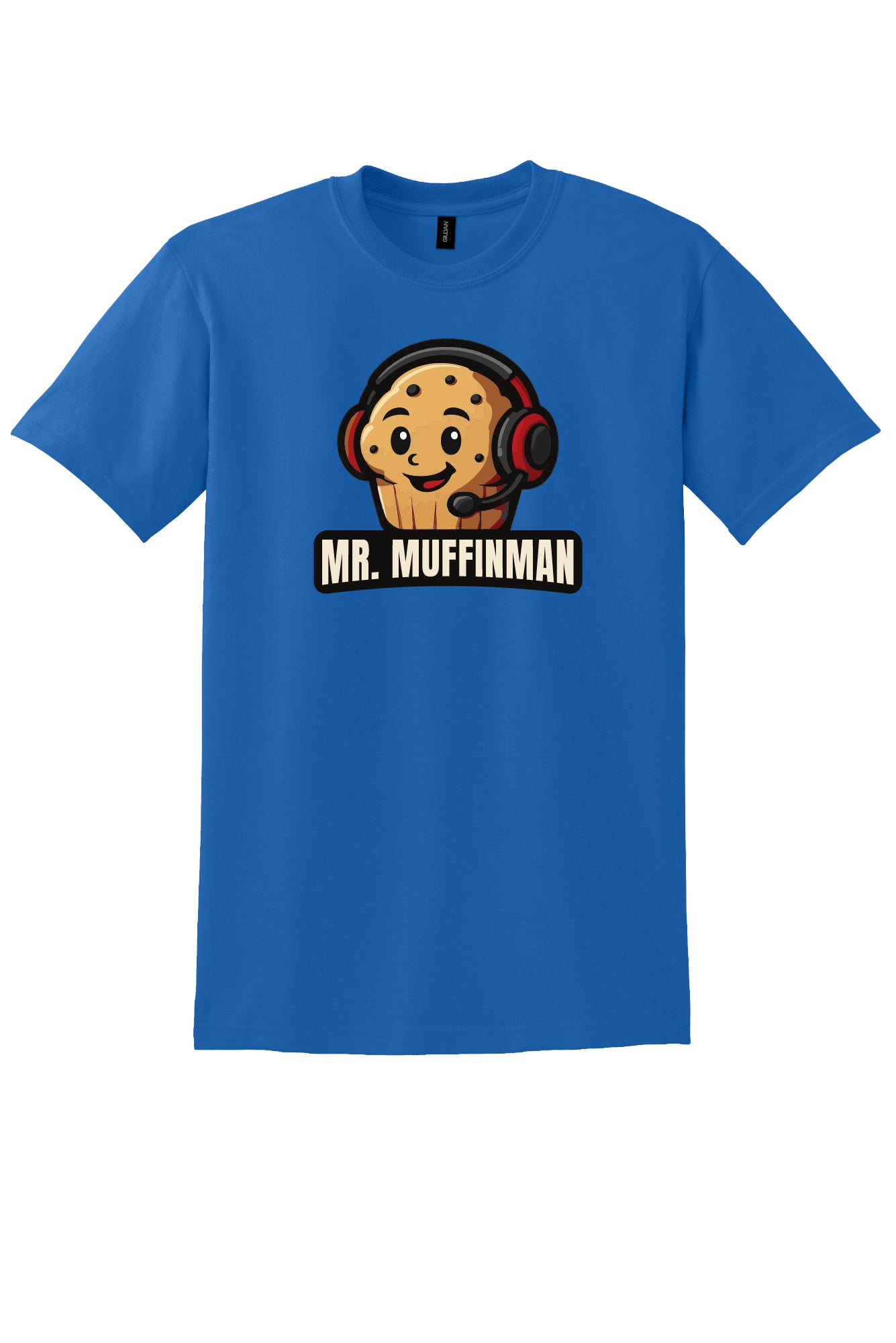 Muffin Man Red Headphones Short Sleeve T-shirt