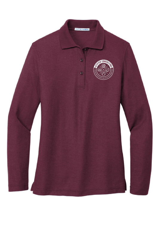 Port Authority® Women's Silk Touch™ Long Sleeve Polo