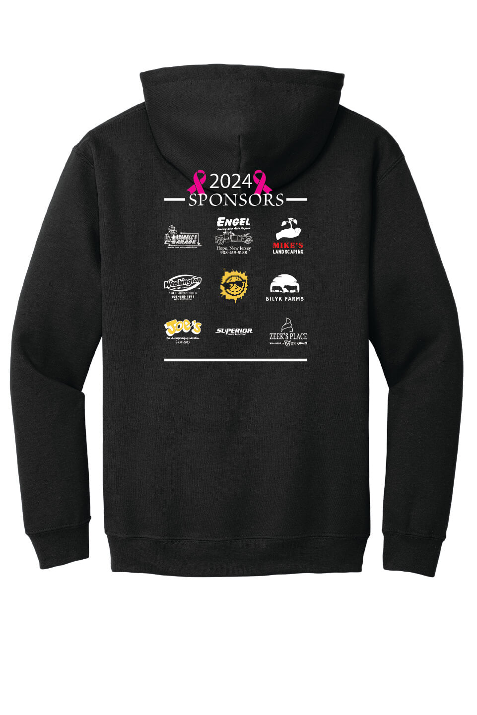 Black Breast Cancer Fundraising Hoodie, back