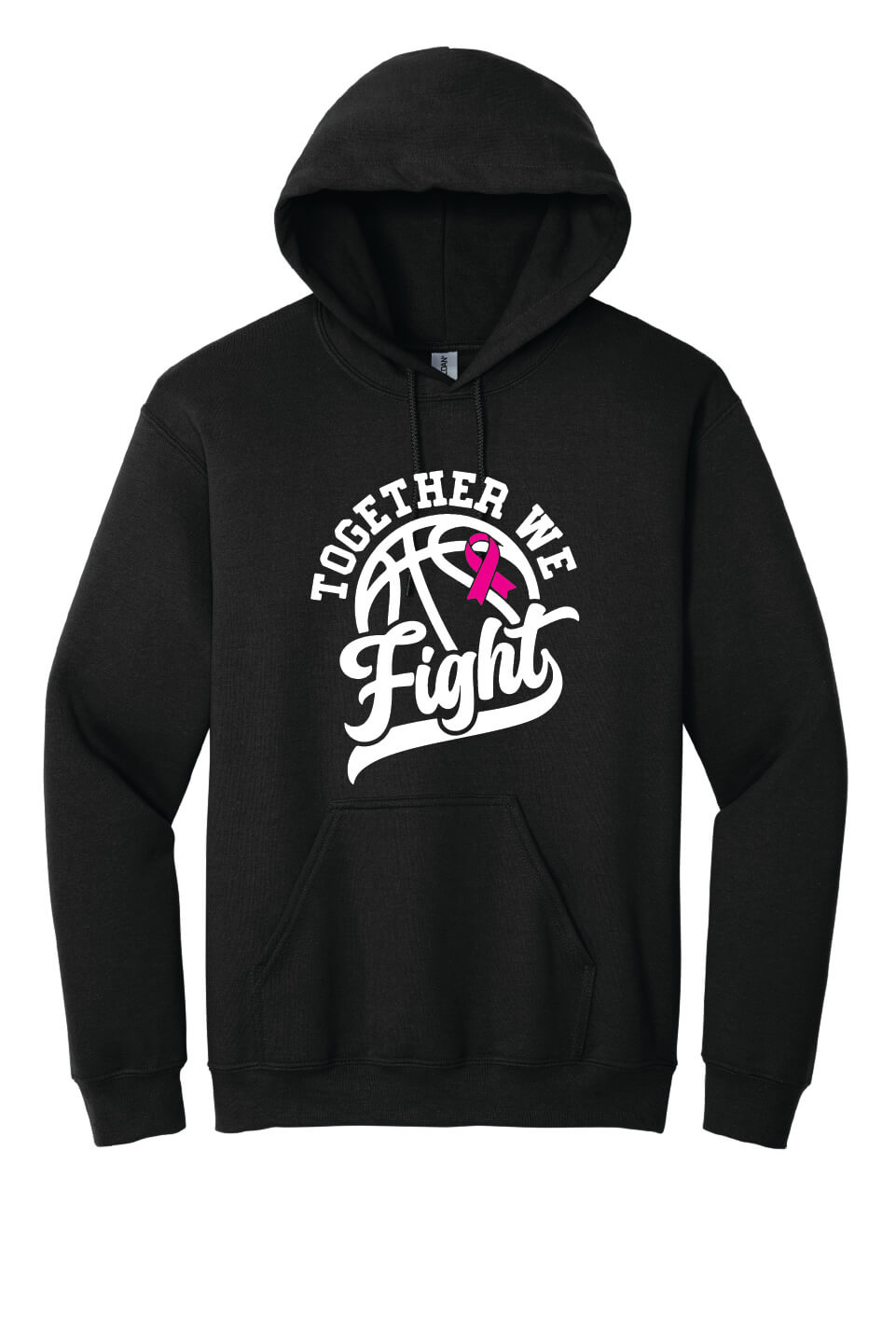Black Breast Cancer Fundraising Hoodie, front
