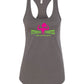 Womens Racerback Tank gray with pink