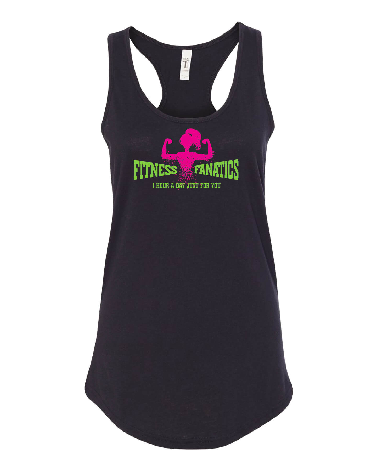 Womens Racerback Tank black with pink