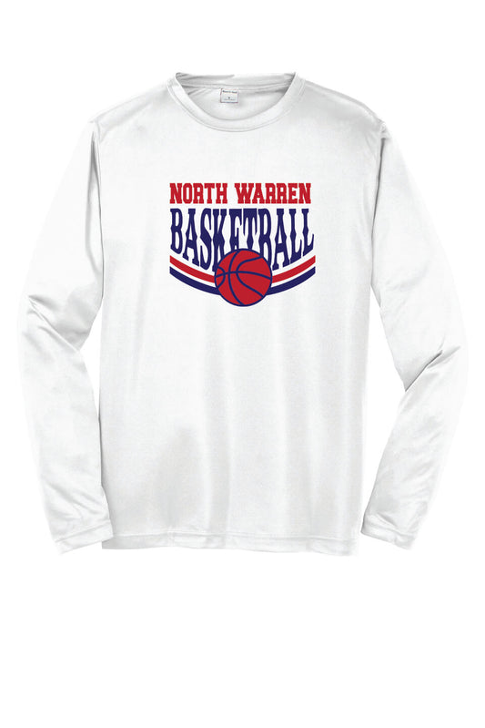 NW Basketball Sport Tek Competitor Long Sleeve Shirt (Youth) white