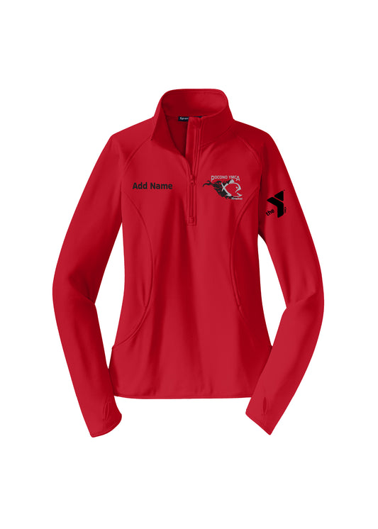 Ladies Pocono YMCA Piranhas Sport Tek 1/4 Zip Pullover