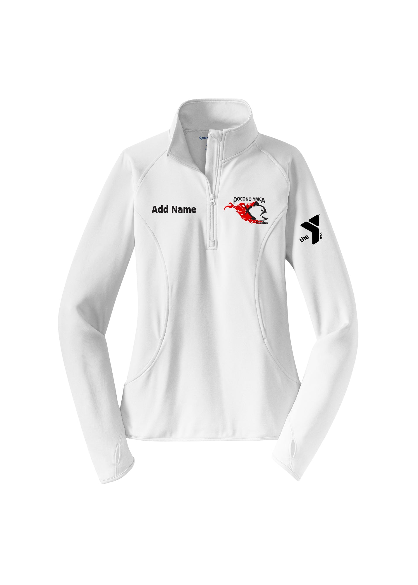 Ladies Pocono YMCA Piranhas Sport Tek 1/4 Zip Pullover
