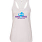 Womens Racerback Tank white with blue
