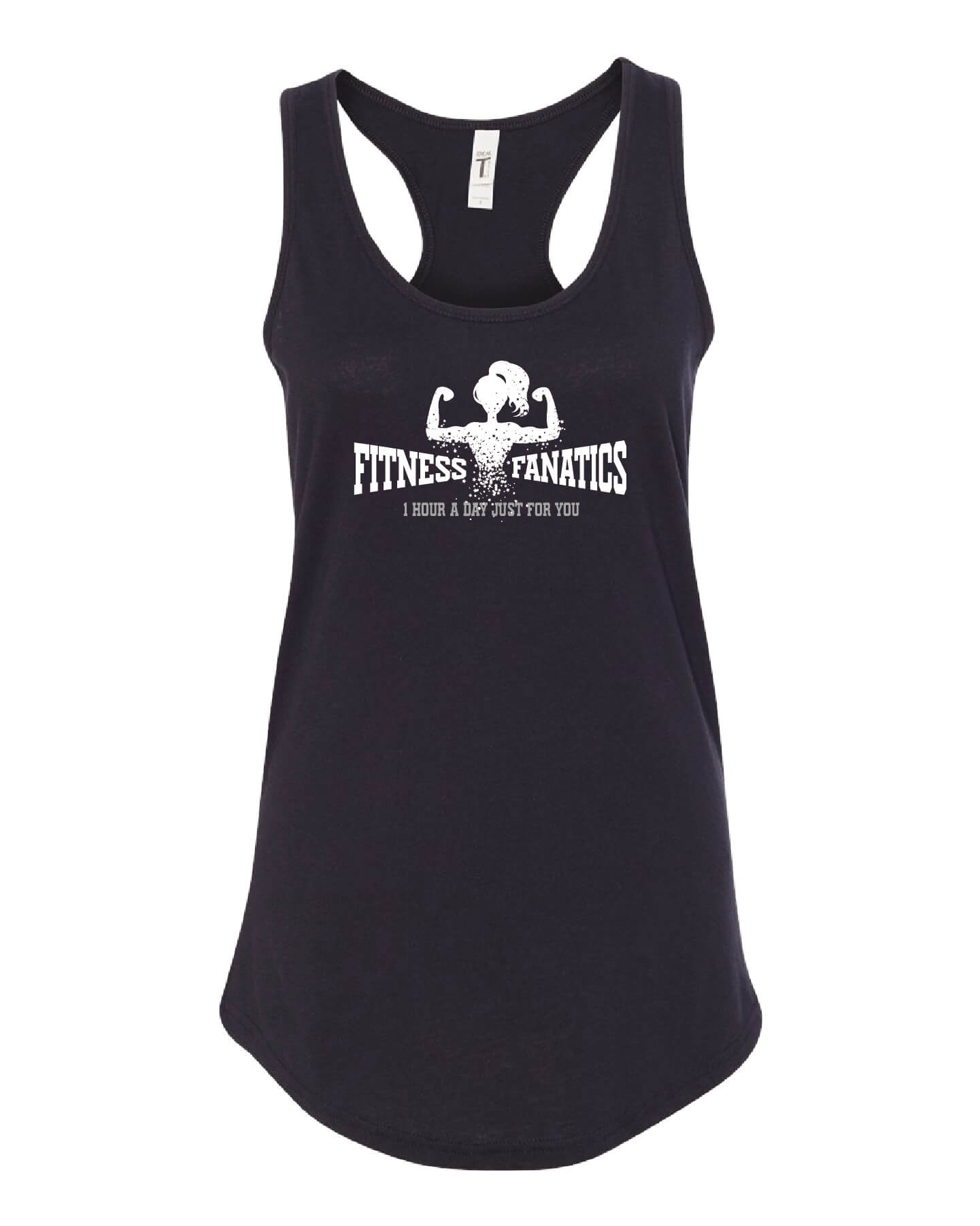 Womens Racerback Tank black with white