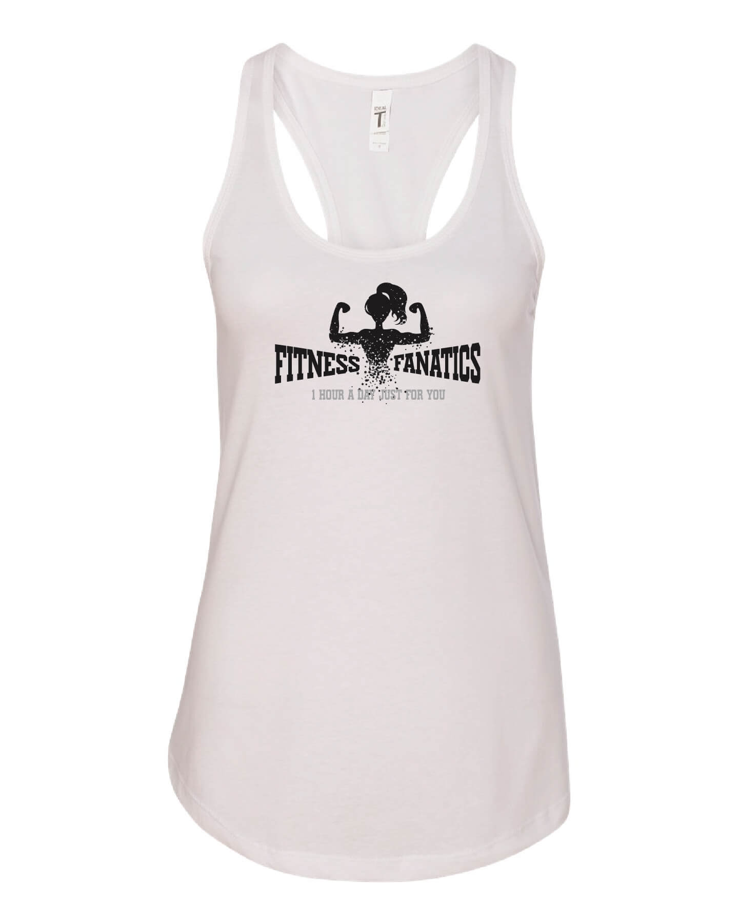 Womens Racerback Tank white with black