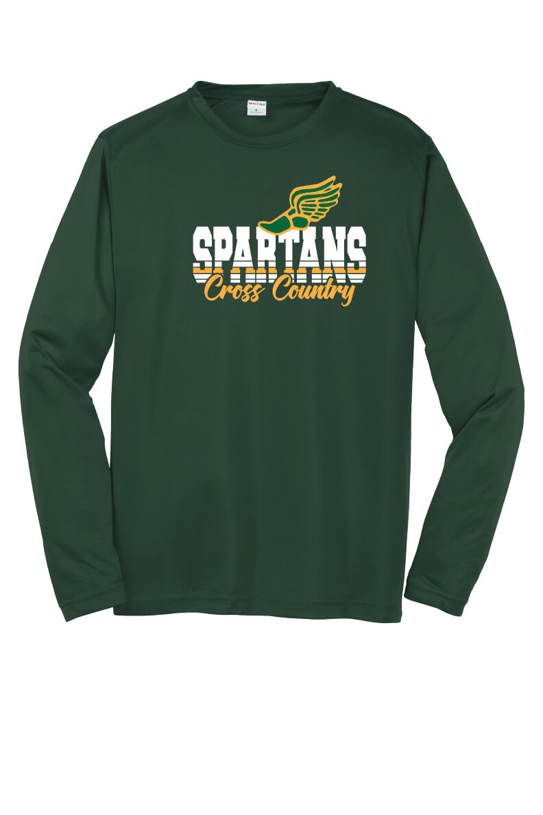 Spartans XC Sport Tek Competitor Long Sleeve Shirt green