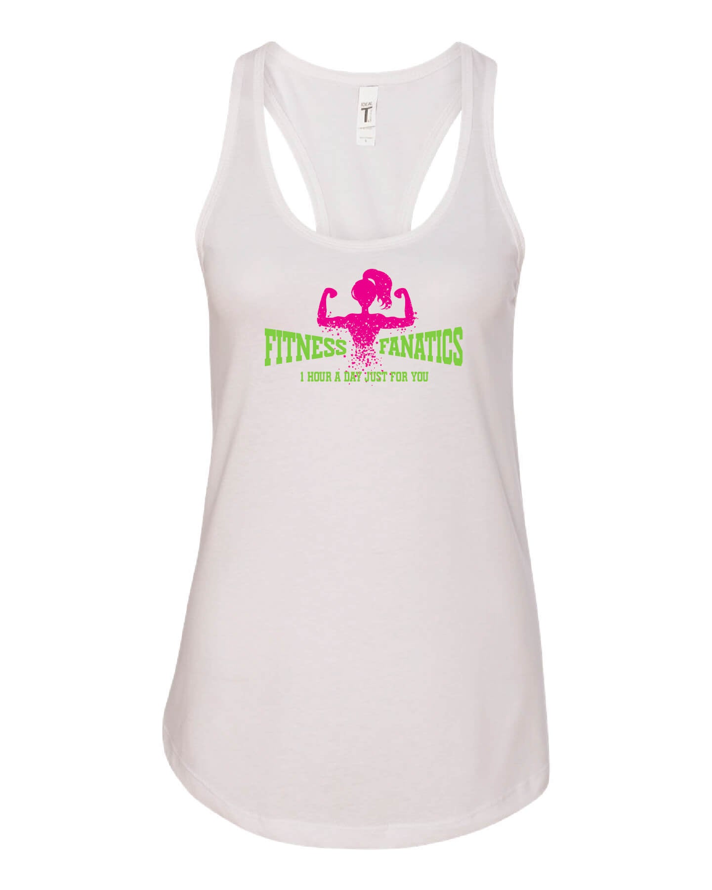 Womens Racerback Tank white with pink