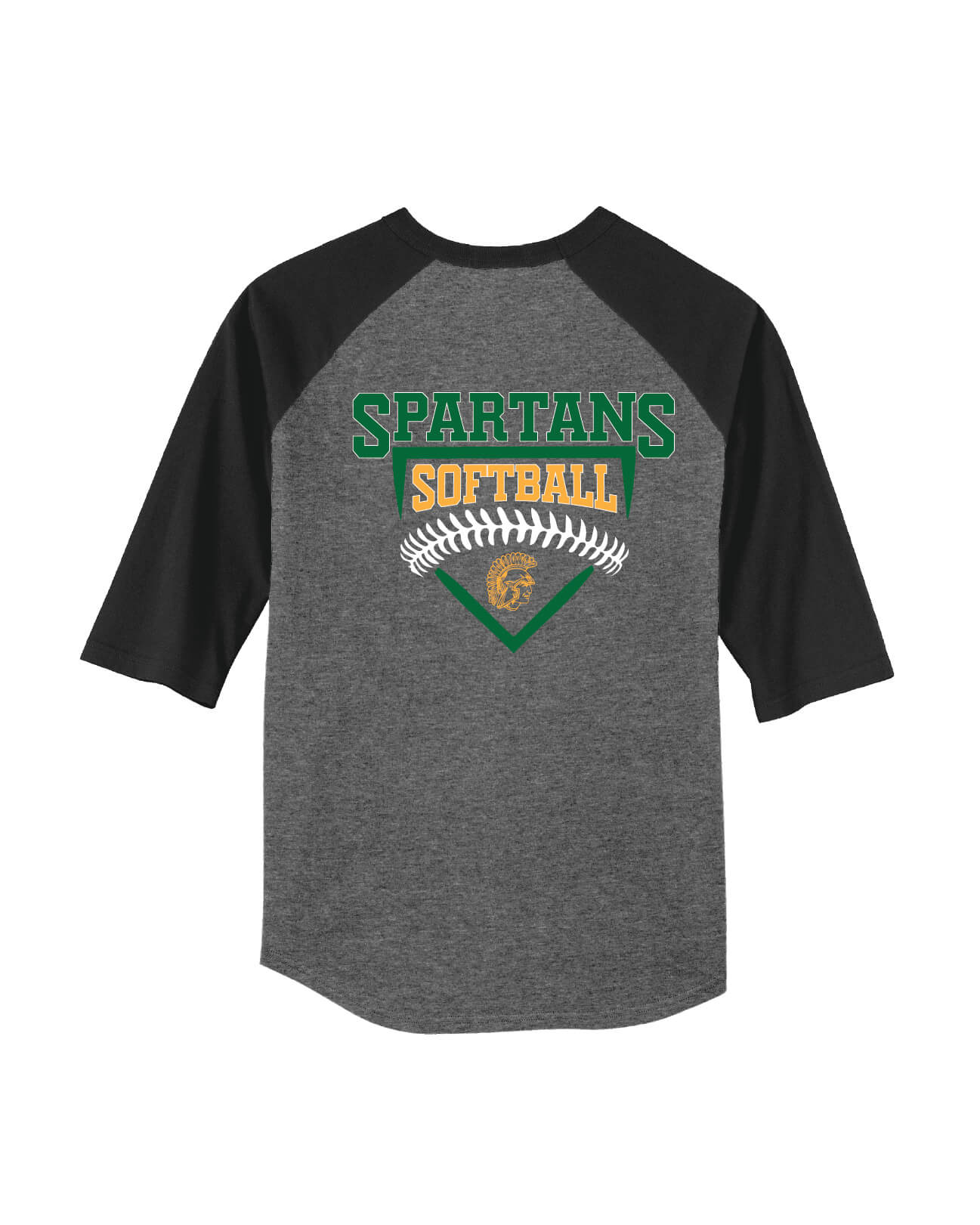 Spartans Sport Tek Colorblock Raglan Jersey black/gray back