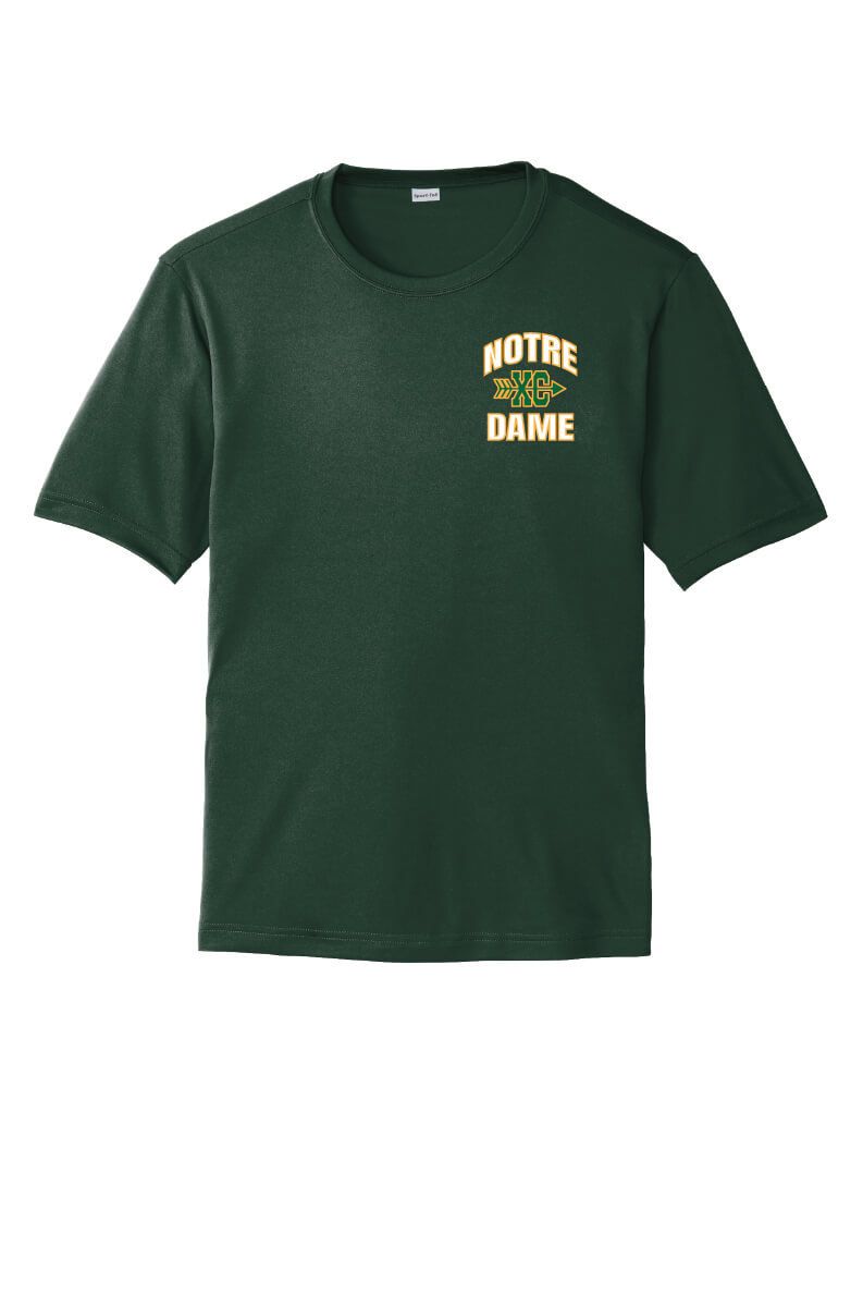 Notre Dame XC Sport Tek Competitor Short Sleeve Tee green