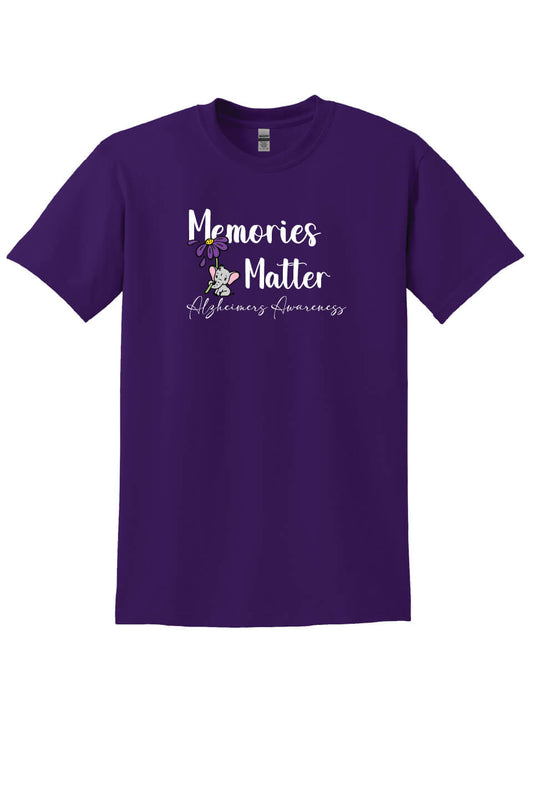 Memories Matter - Alzheimers Awareness Short Sleeve T-Shirt purple