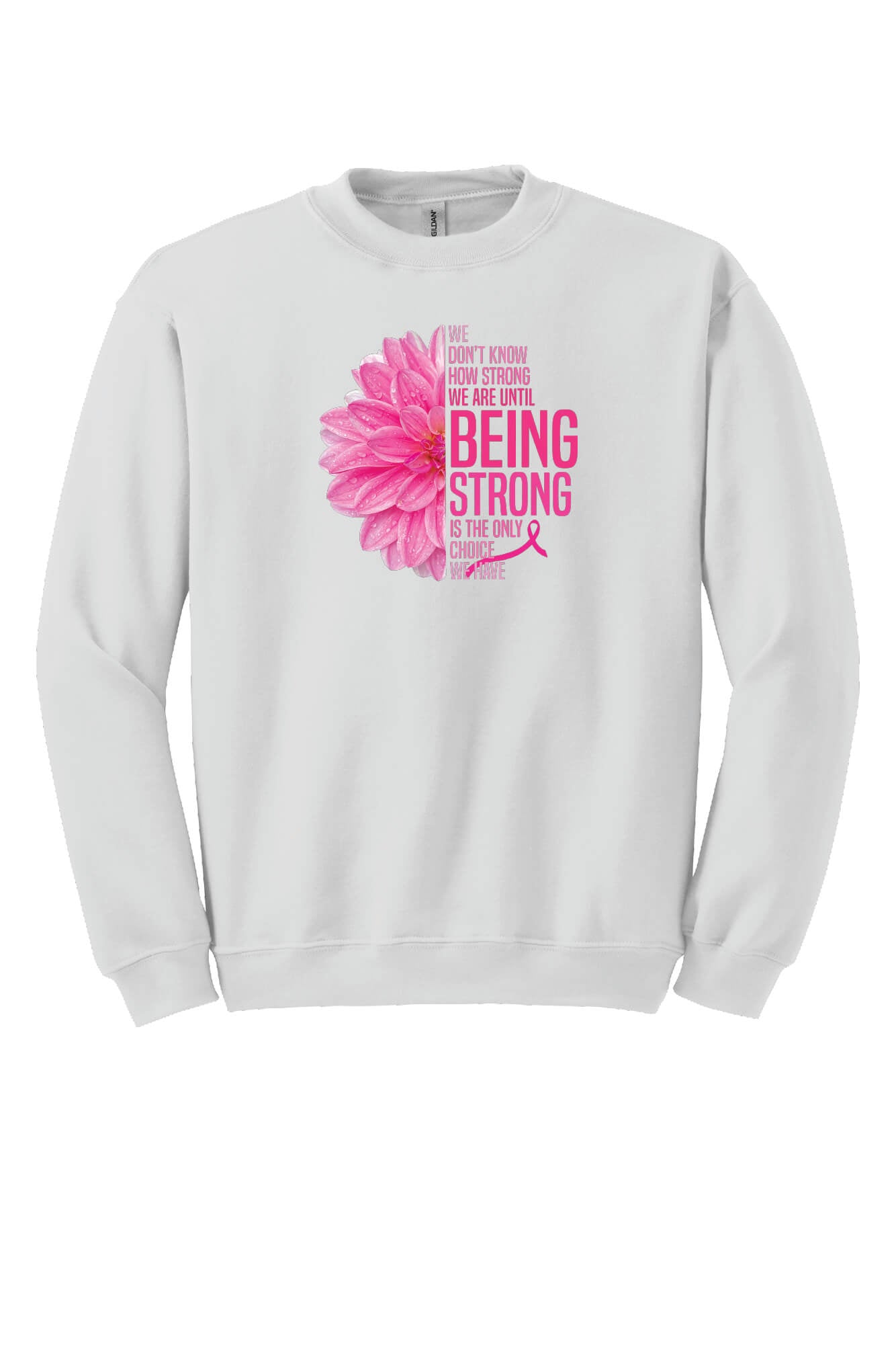 Flower Quote Crewneck Sweatshirt white