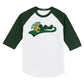 Notre Dame Sport Tek Colorblock Raglan Jersey green/white front