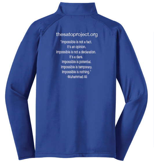 Zip Pullover blue back