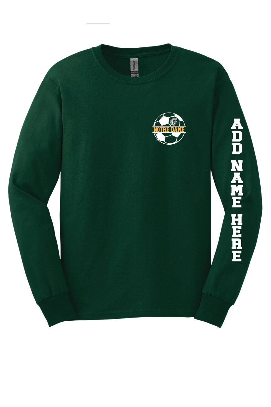 Notre Dame Soccer Long Sleeve T-Shirt green