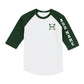 Spartans Baseball Sport Tek Colorblock Raglan Jersey - green/white, front