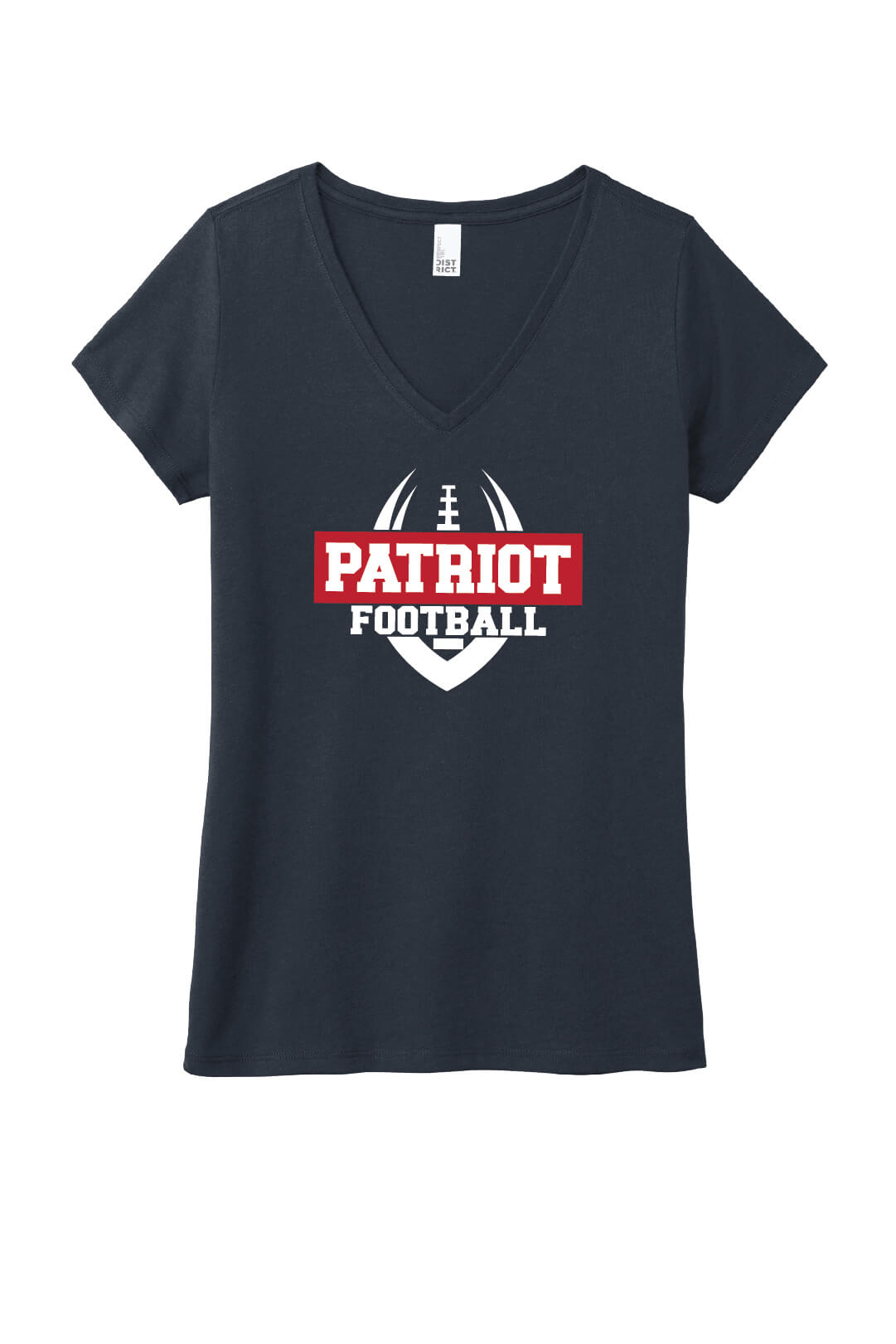 Patriot Football Ladies V-Neck Short Sleeve T-Shirt navy