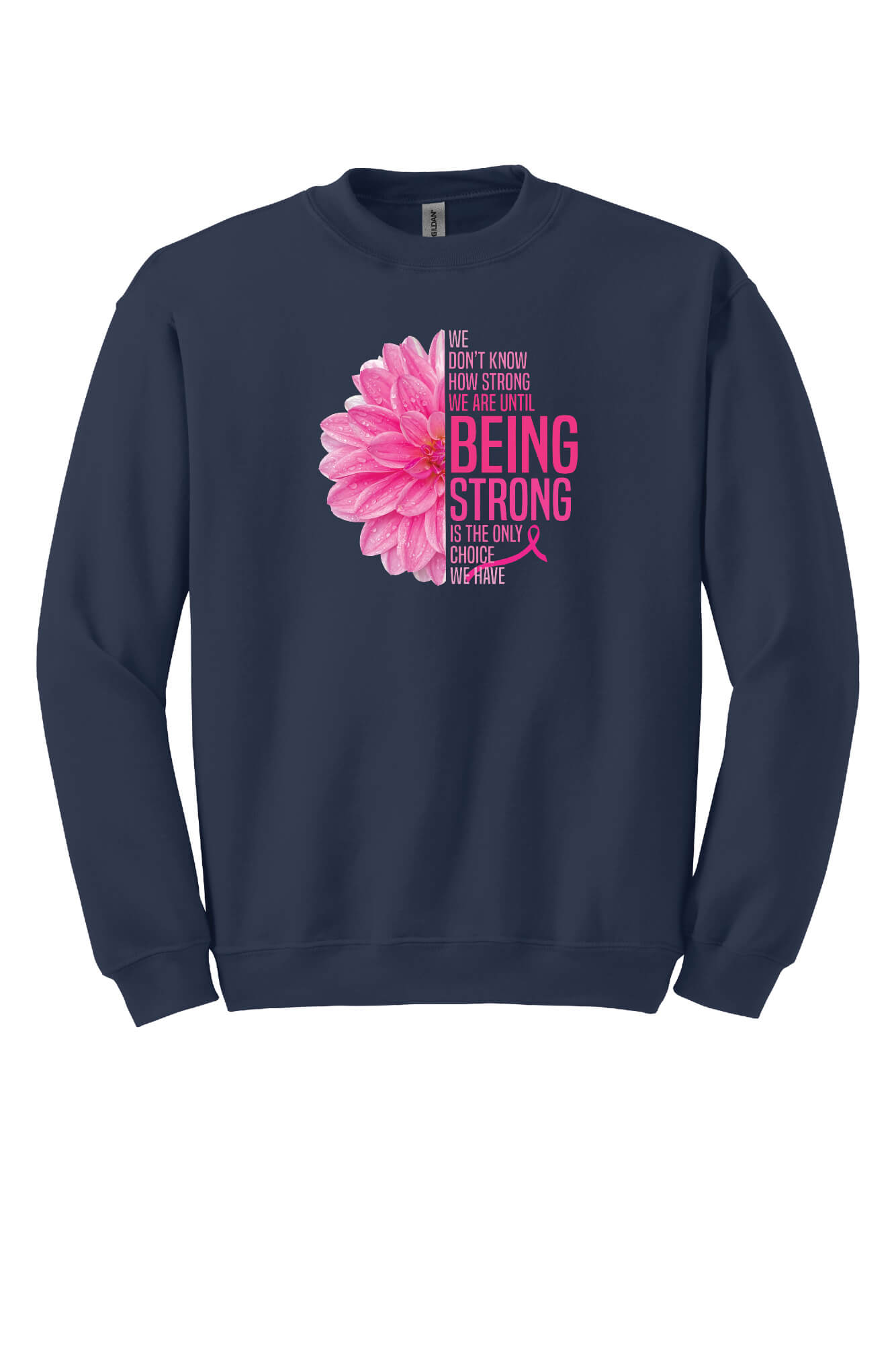 Flower Quote Crewneck Sweatshirt navy