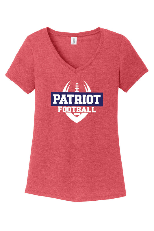  Patriot Football Ladies V-Neck Short Sleeve T-Shirt red