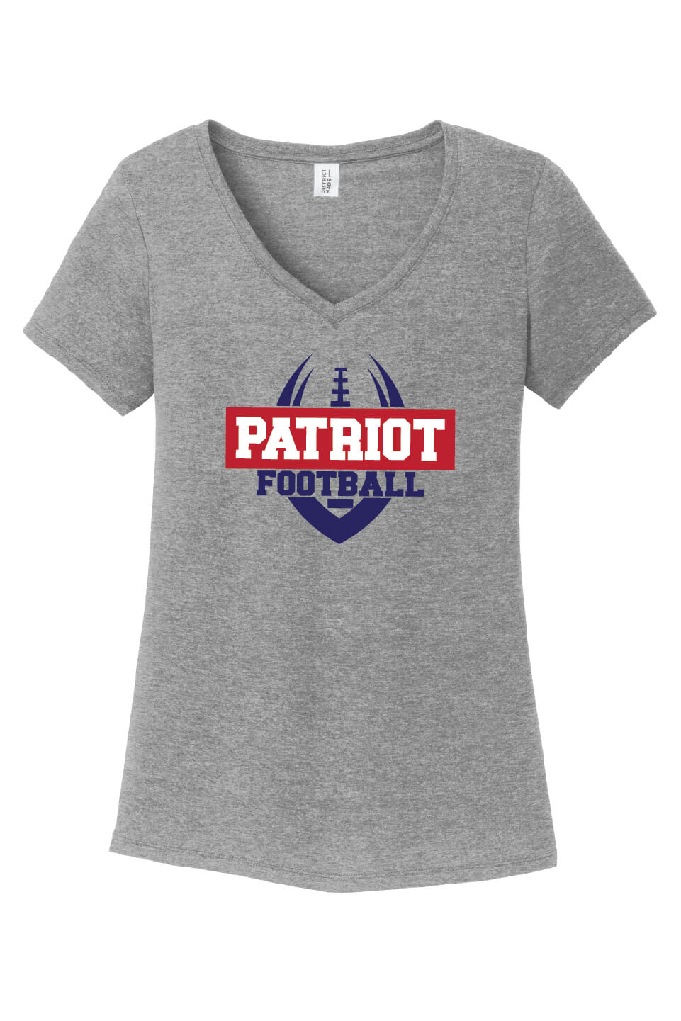 Patriot Football Ladies V-Neck Short Sleeve T-Shirt gray