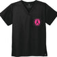 Wonder Wink Chest Pocket V-Neck Top black with awareness circle