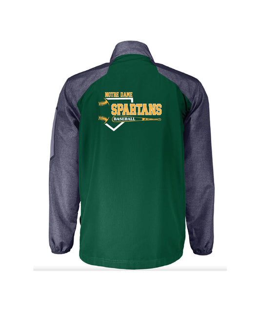 Notre Dame Baseball Holloway Raider Pullover green/gray, back